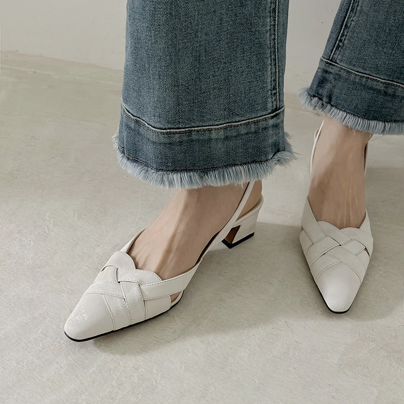 Womens Casual Square-toe Chunky-heel Sandals - Image 3