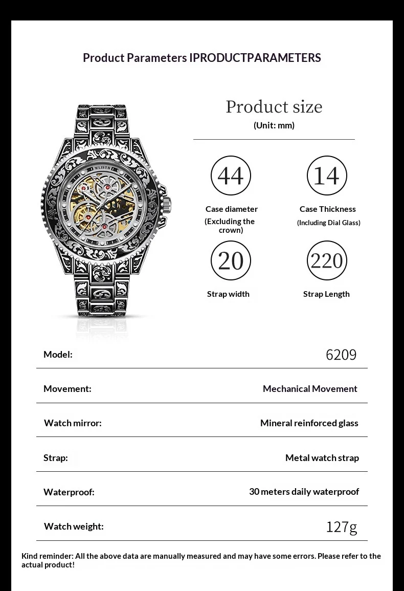 New Stylish Luminous Mens Fully Automatic Mechanical Watch A Trendy Vintage Timepiece - Image 2