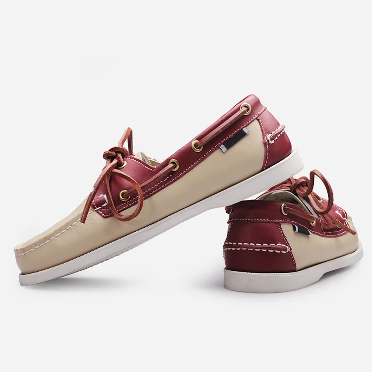 Mens Low-Top Fashionable Classic Hand-Stitched Casual Leather Shoes - Image 7
