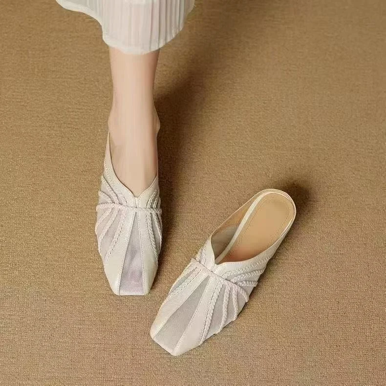 Fashionable Breathable Closed-toe Half-slipper For Women - Image 4