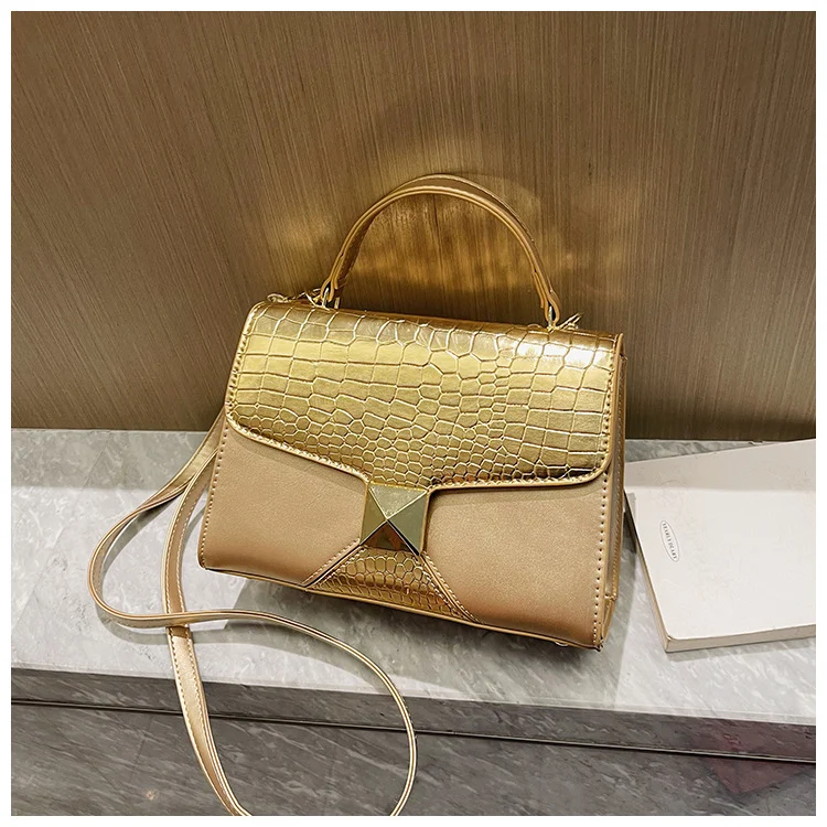 Mining Stone Pattern Stitching Square Pouch Women's Classic All-match Niche Shoulder Bag - Image 2