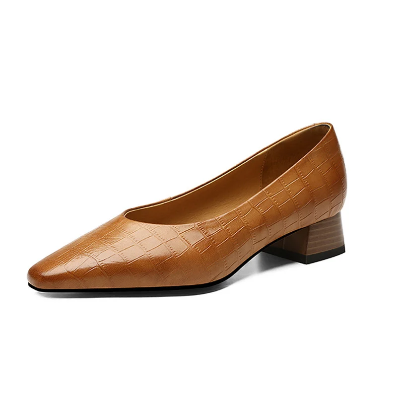Pointed Toe Thick Low Heel Shoes Women - Image 6