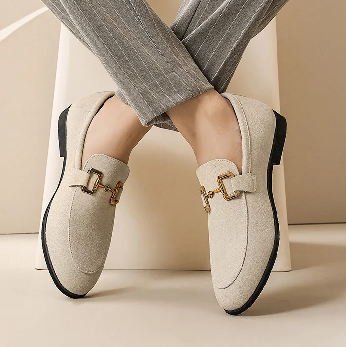 Mens Solid-Colored Glossy Casual Leather Dress Shoes For The Office - Image 5