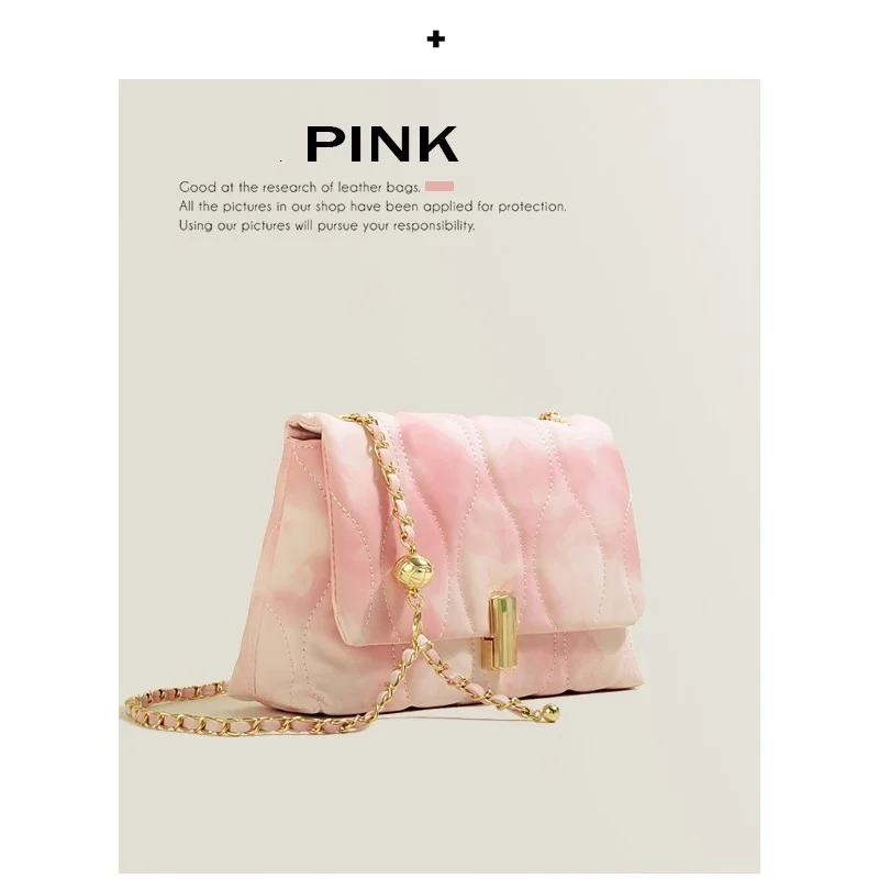 Texture Chain Crossbody Shoulder Small Square Bag - Image 3