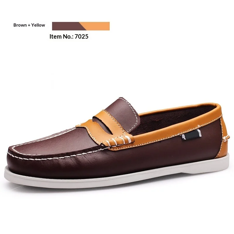 Mens Low-Top Fashionable Classic Hand-Stitched Casual Leather Shoes - Image 6