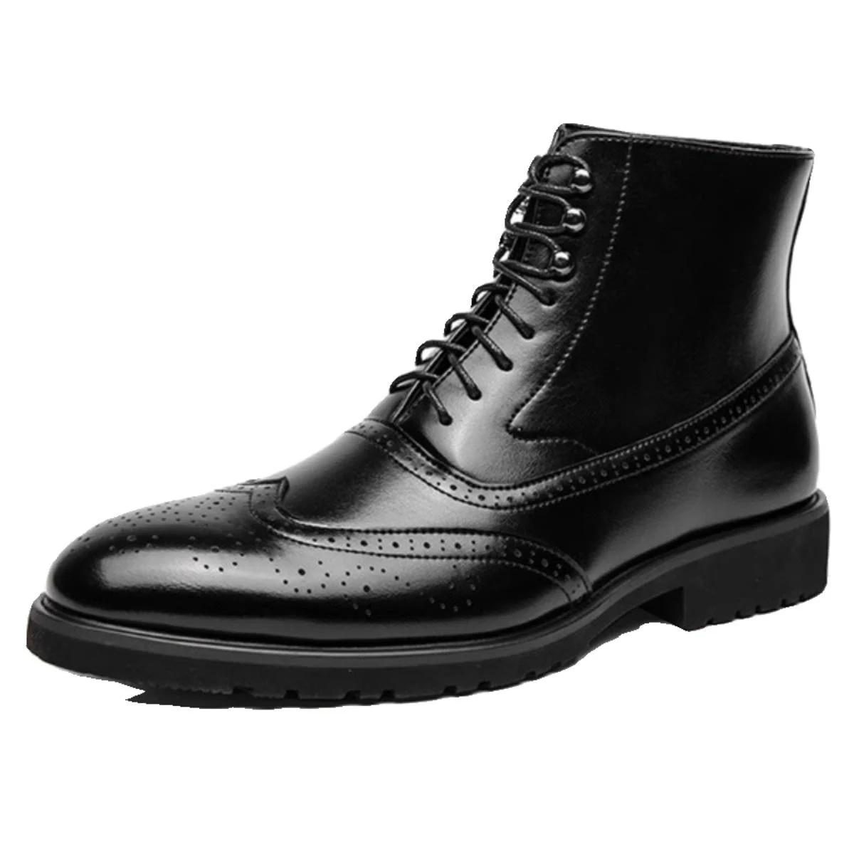 Mens Fashion Thick Sole Mid Top Work Shoes - Image 7
