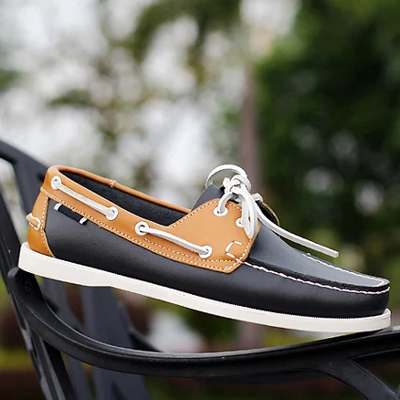Mens Low-Top Fashionable Classic Hand-Stitched Casual Leather Shoes - Image 5
