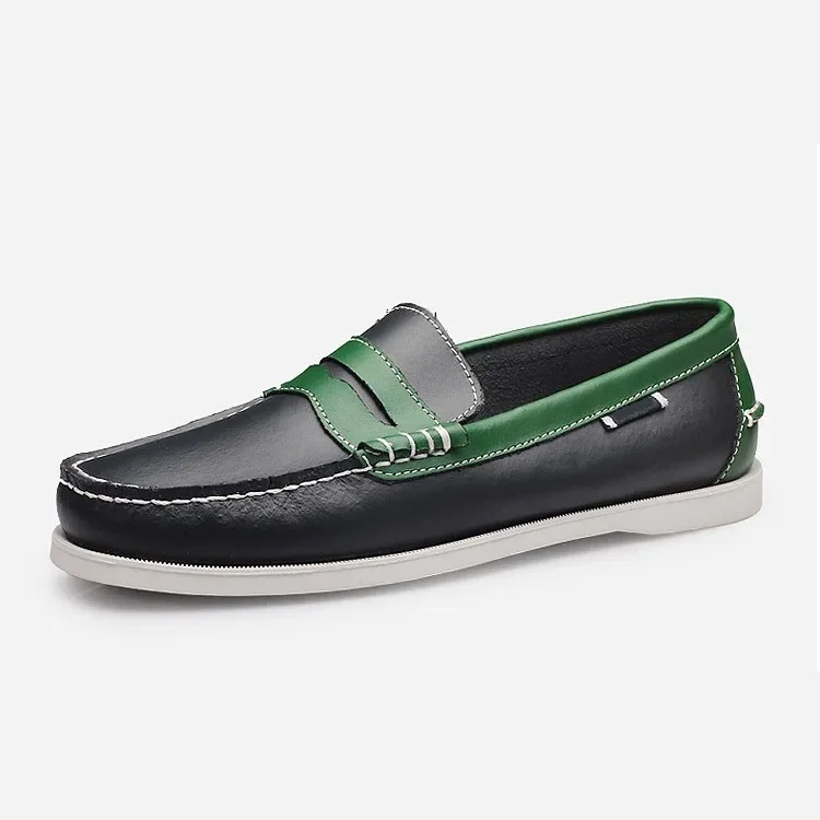 Mens Low-Top Fashionable Classic Hand-Stitched Casual Leather Shoes - Image 2