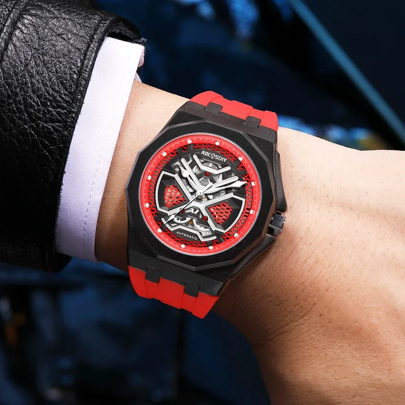 Trendy Hollow Mechanical Watch With Luminous Display And Water Resistance For Men - Image 3