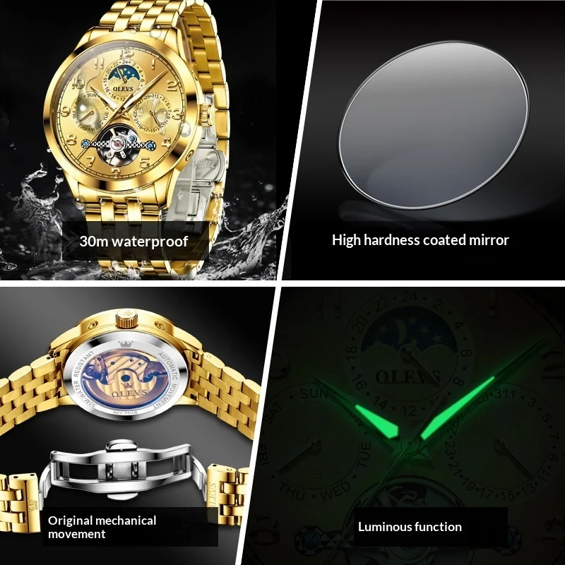 Luminous Waterproof Fully Automatic Mechanical Watch For Men - Image 2