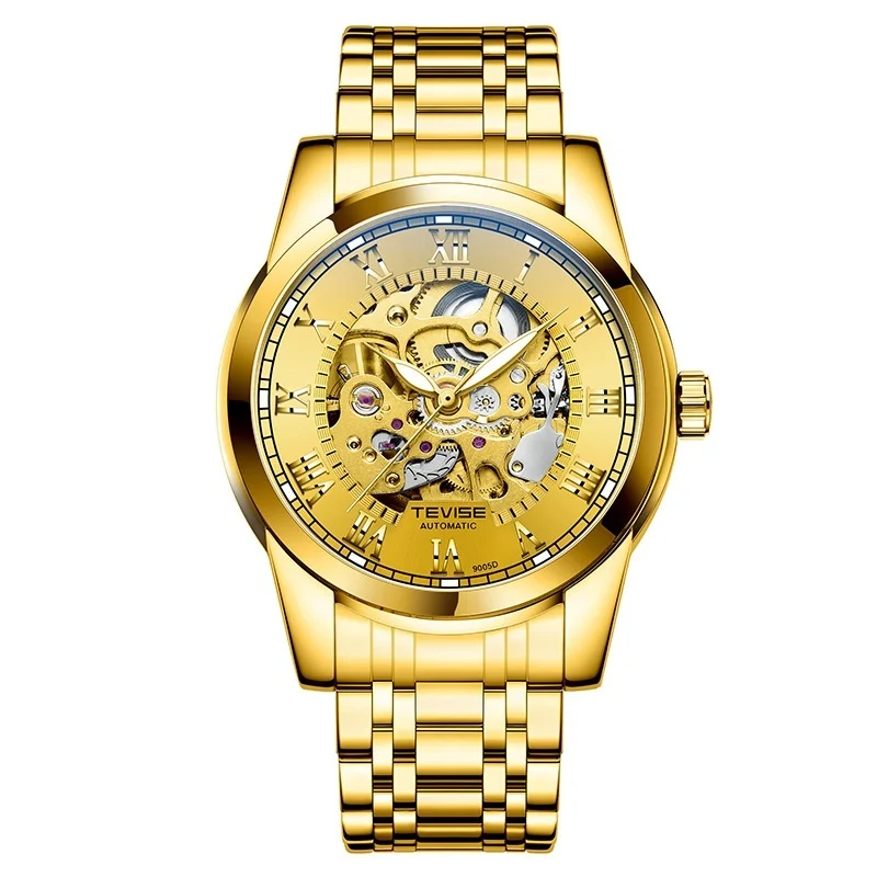 Waterproof Mens Automatic Minimalist Stylish Hollow Mechanical Luminous Watch - Image 3