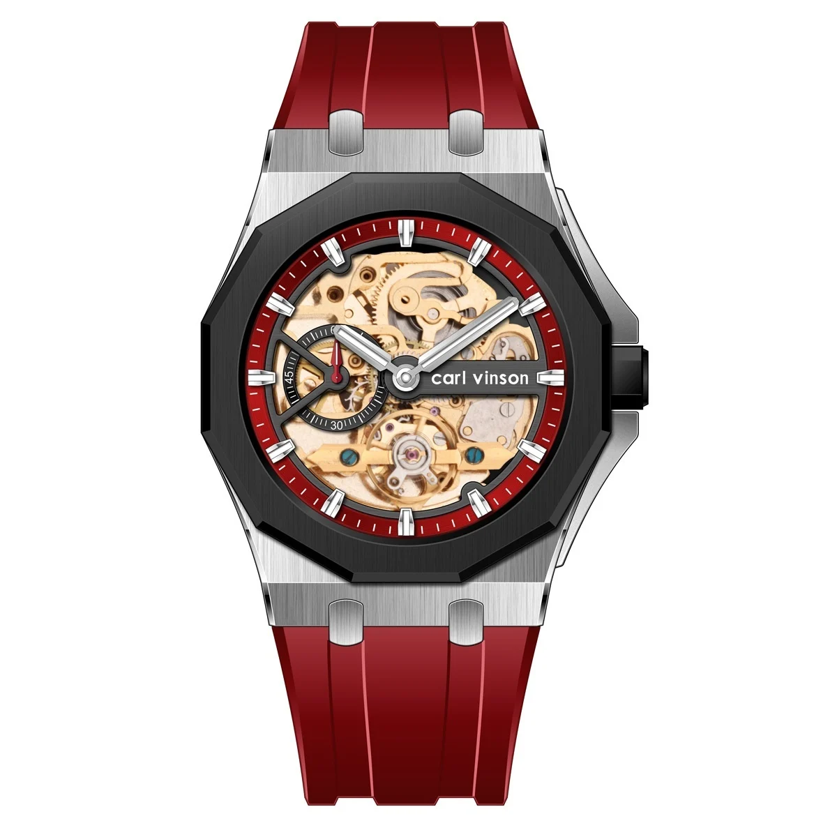 Fully Automatic Luminous Decorative Hollow Silicone-Strap Mechanical Alloy Watch - Image 5