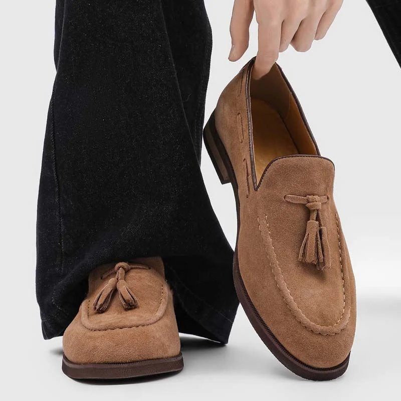 Mens Slip-on Leather Shoes Loafers For Commuting - Image 6