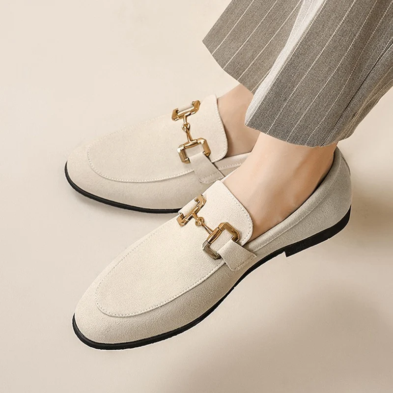Mens Solid-Colored Glossy Casual Leather Dress Shoes For The Office