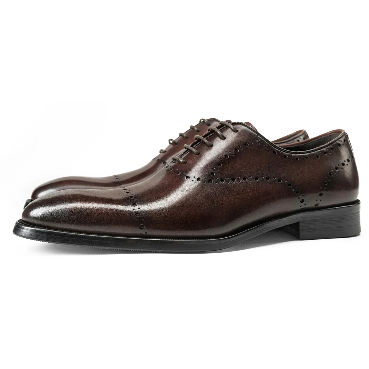 Cowhide British Style Brock Oxford Shoes Men - Image 5