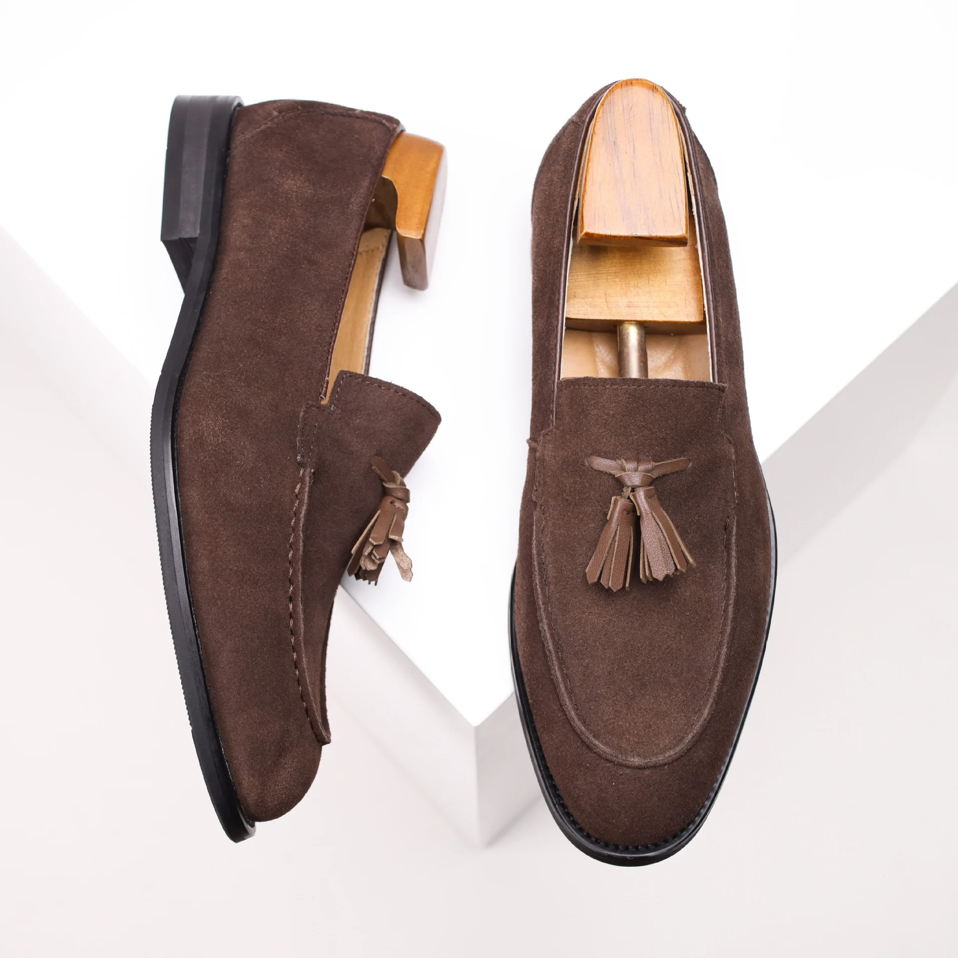 Lazy Slip-on British-style Suede Business Loafers Mens Fashion Shoes - Image 2