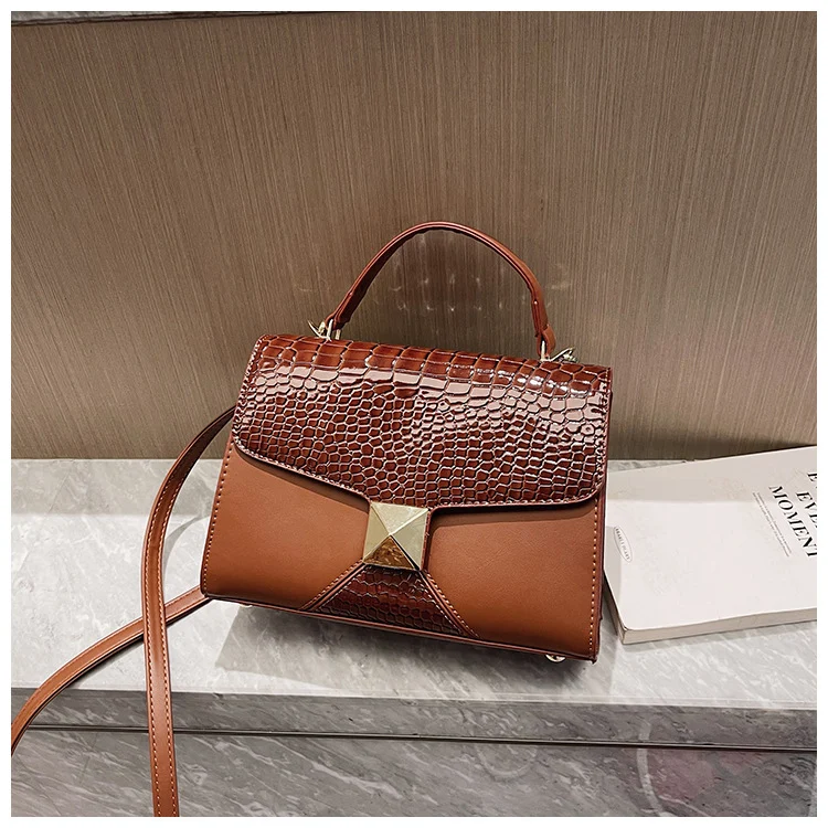 Mining Stone Pattern Stitching Square Pouch Women's Classic All-match Niche Shoulder Bag - Image 3
