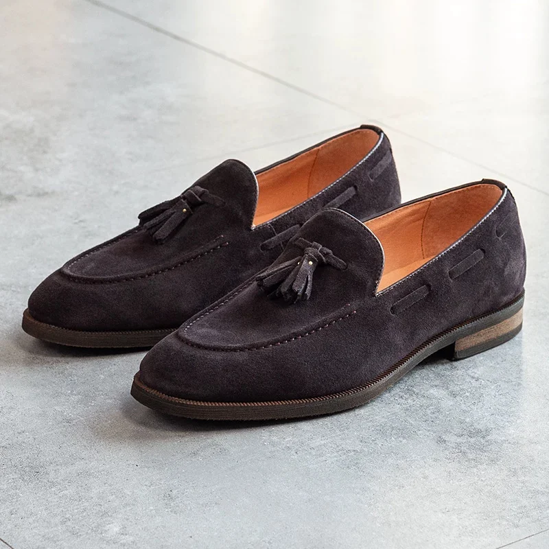 Mens Slip-on Leather Shoes Loafers For Commuting - Image 3