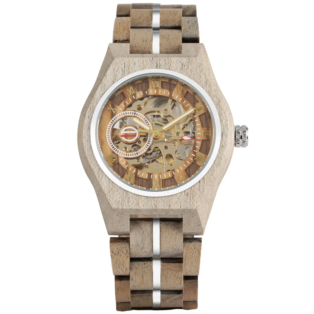 Openwork Roman Dial Automatic Mechanical Mens Watch - Image 2