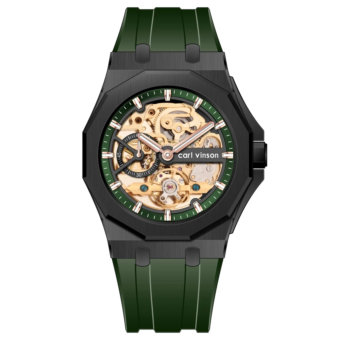Fully Automatic Luminous Decorative Hollow Silicone-Strap Mechanical Alloy Watch - Image 8