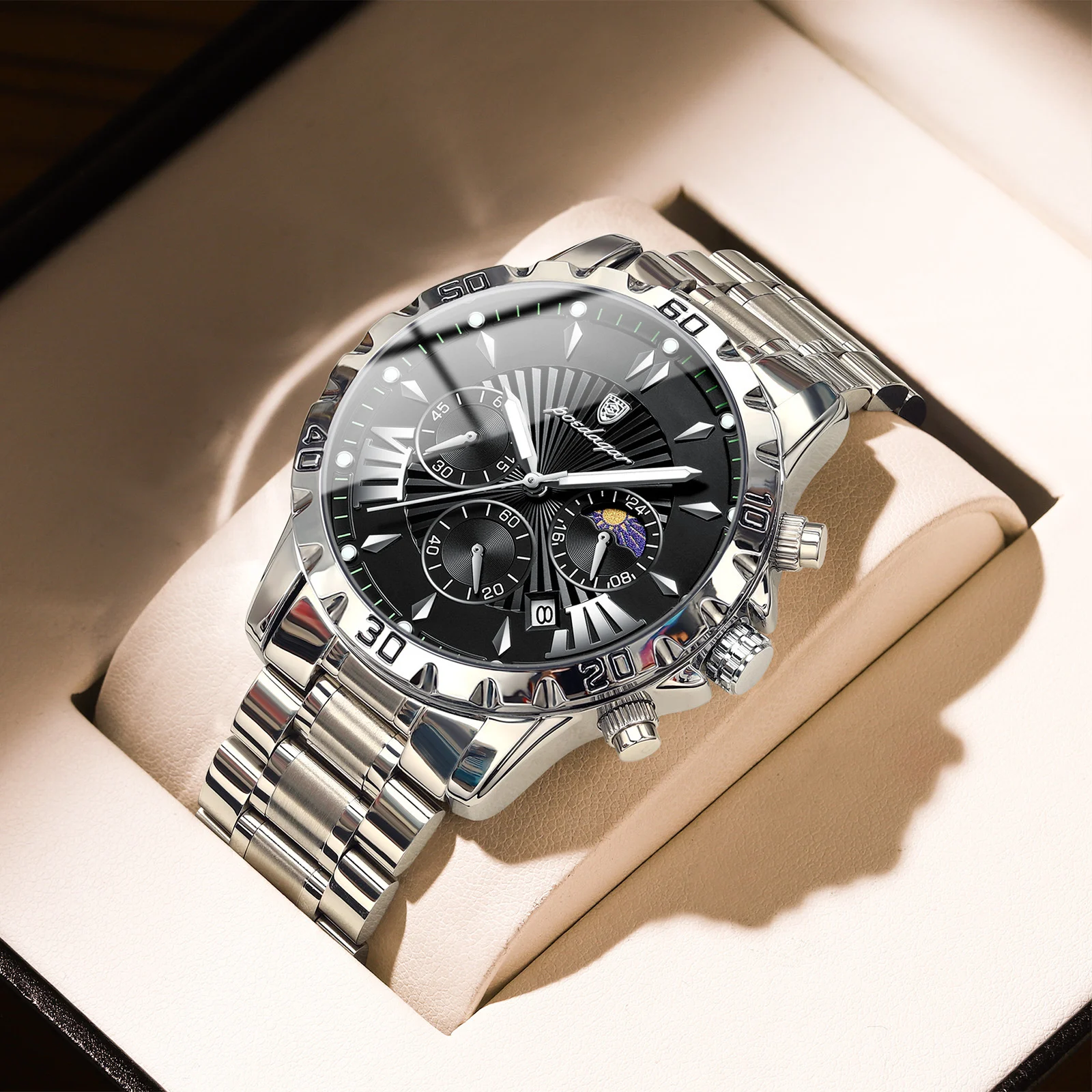 Waterproof Multifunction Sporty Mens Watch