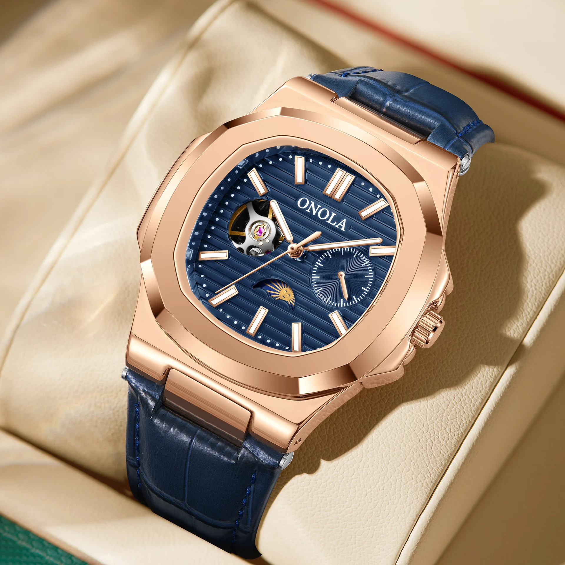 Mechanical Watch Sun Moon And Stars Design