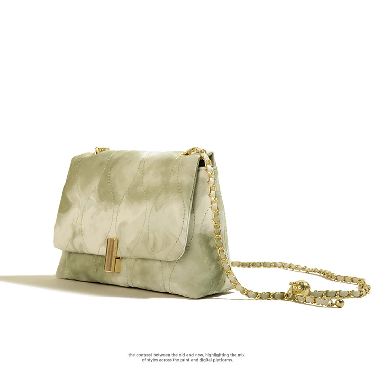 Texture Chain Crossbody Shoulder Small Square Bag - Image 6