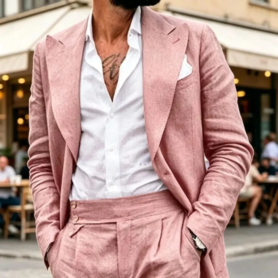 Mens Simple Two-Piece Suit Set - Image 6