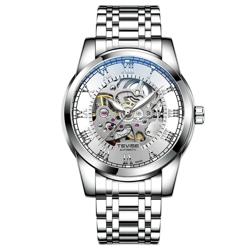 Waterproof Mens Automatic Minimalist Stylish Hollow Mechanical Luminous Watch - Image 2