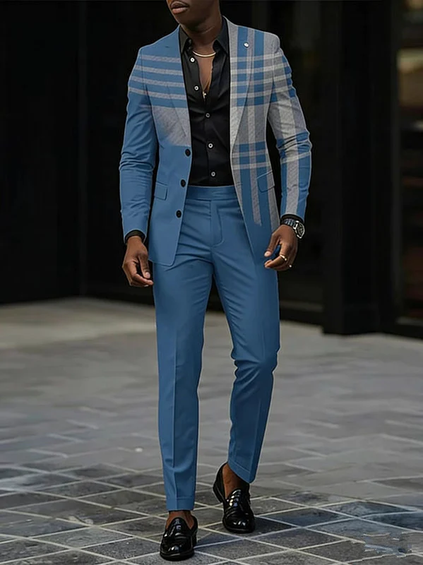 Trendy All-matching Men's High Quality Gradient Suit - Image 2
