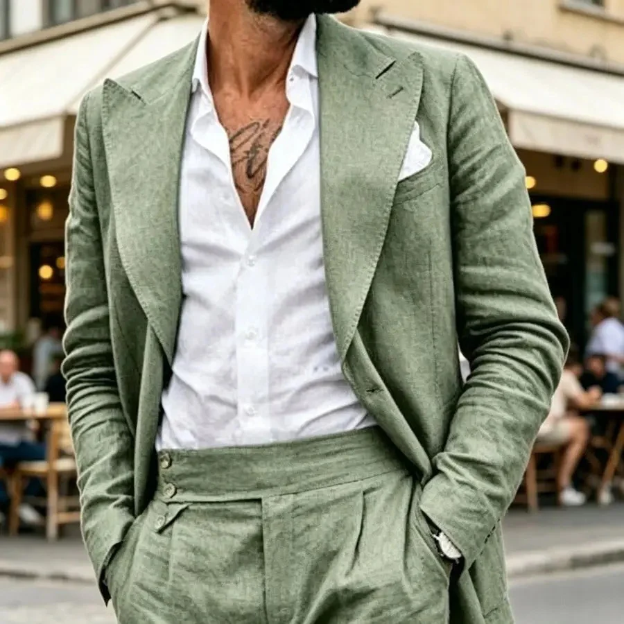 Mens Simple Two-Piece Suit Set - Image 5