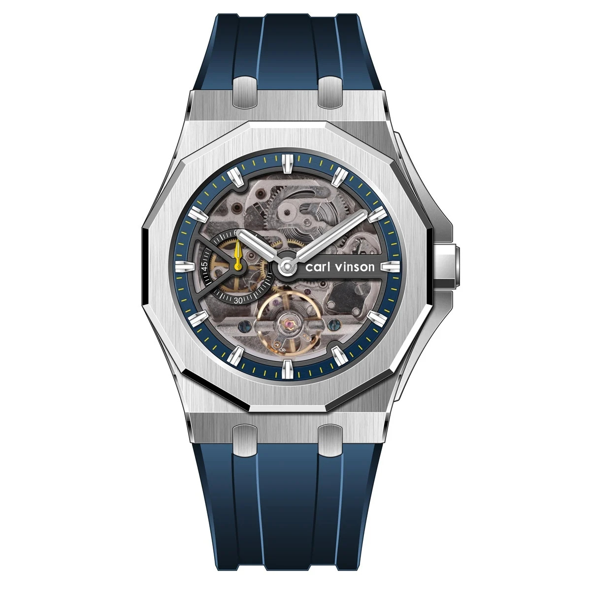 Fully Automatic Luminous Decorative Hollow Silicone-Strap Mechanical Alloy Watch - Image 7