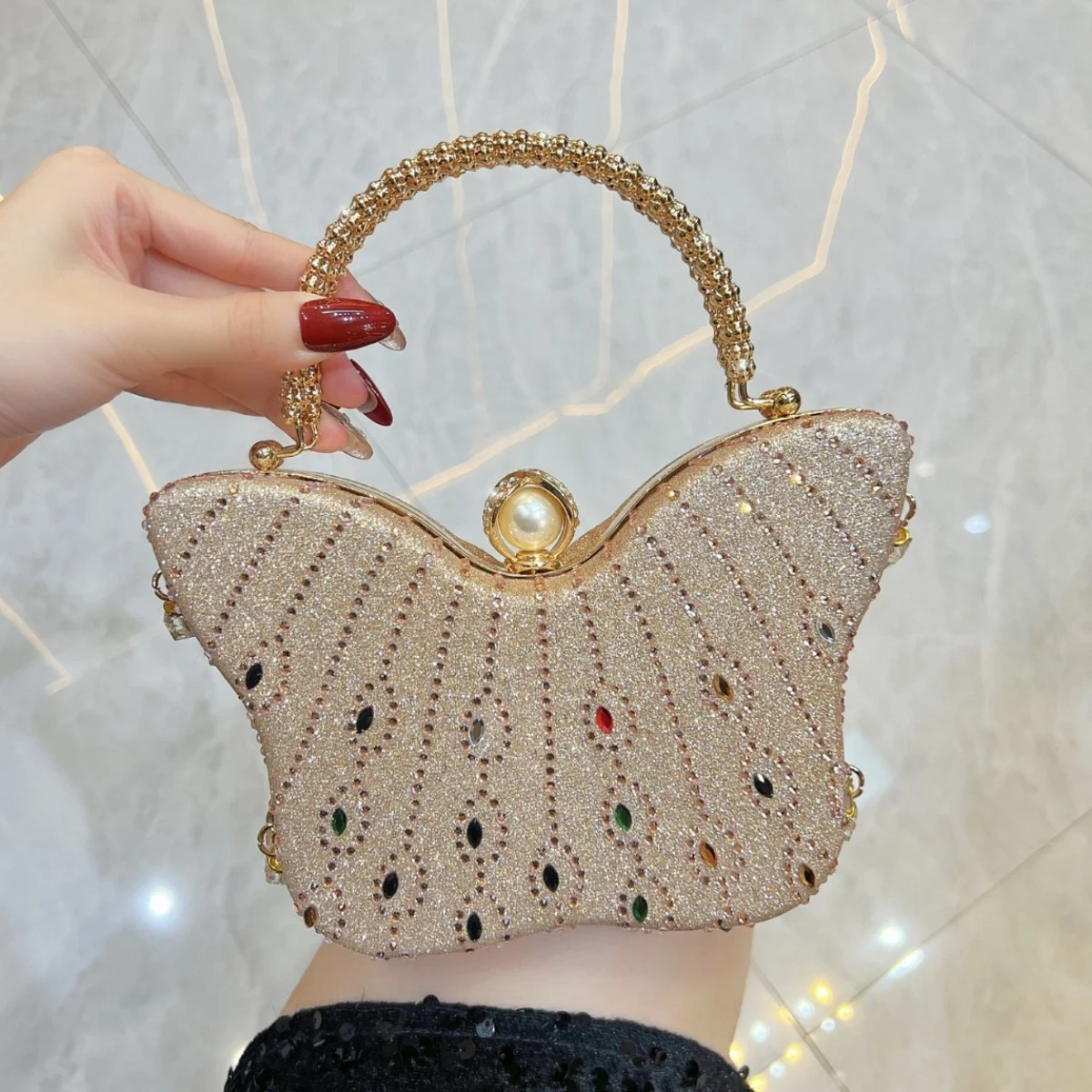 Exquisite Butterfly-shaped Handbag Crossbody And Shoulder Bag