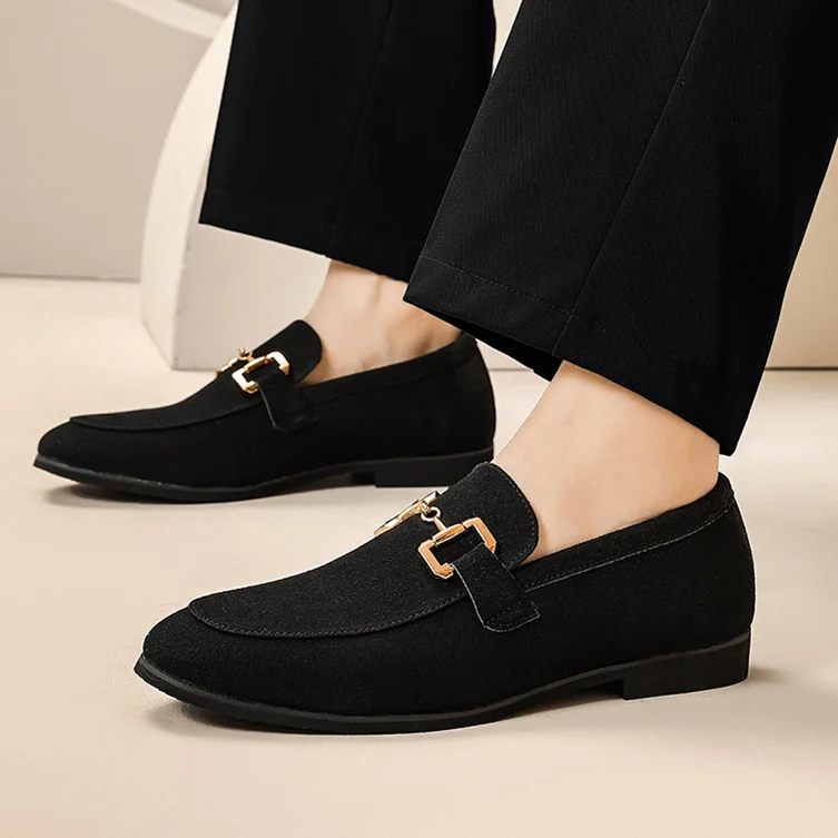 Mens Solid-Colored Glossy Casual Leather Dress Shoes For The Office - Image 2