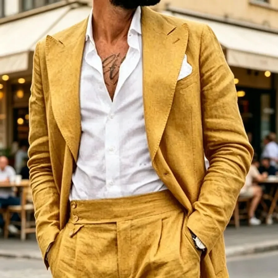 Mens Simple Two-Piece Suit Set - Image 3