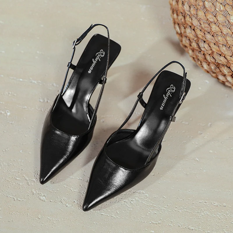 Sexy Wine-red Pointed-toe Sandals - Image 4