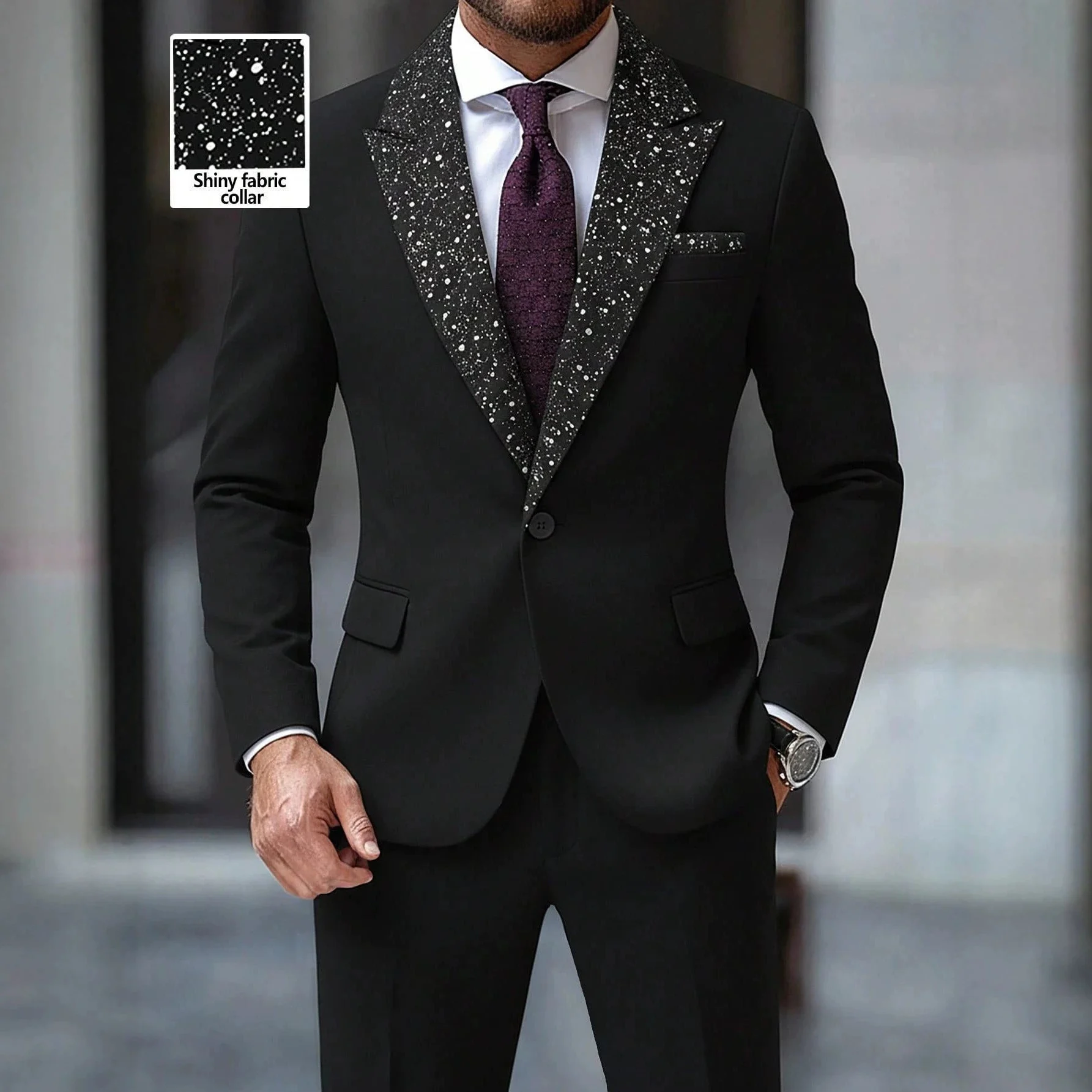 Mens Solid-Color Business Suit Set - Image 6