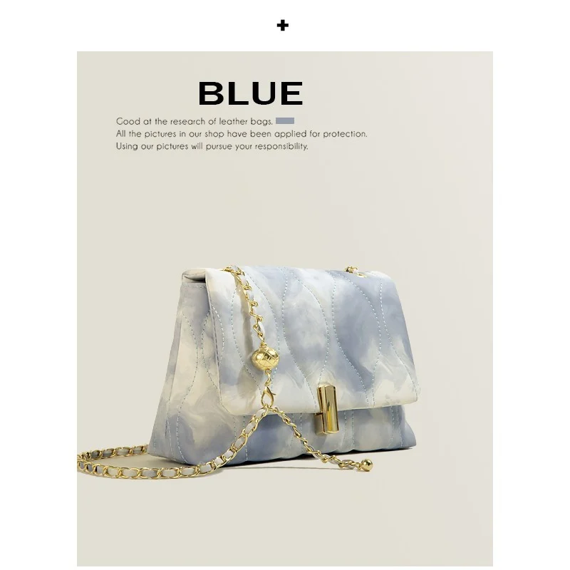 Texture Chain Crossbody Shoulder Small Square Bag - Image 5