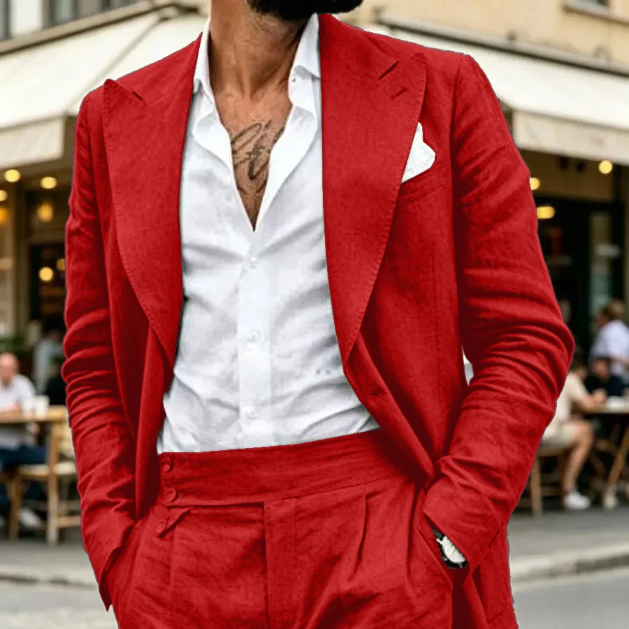 Mens Simple Two-Piece Suit Set - Image 4