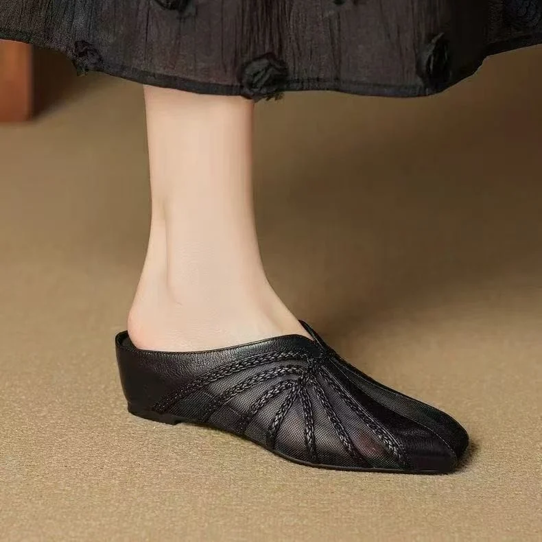 Fashionable Breathable Closed-toe Half-slipper For Women - Image 5
