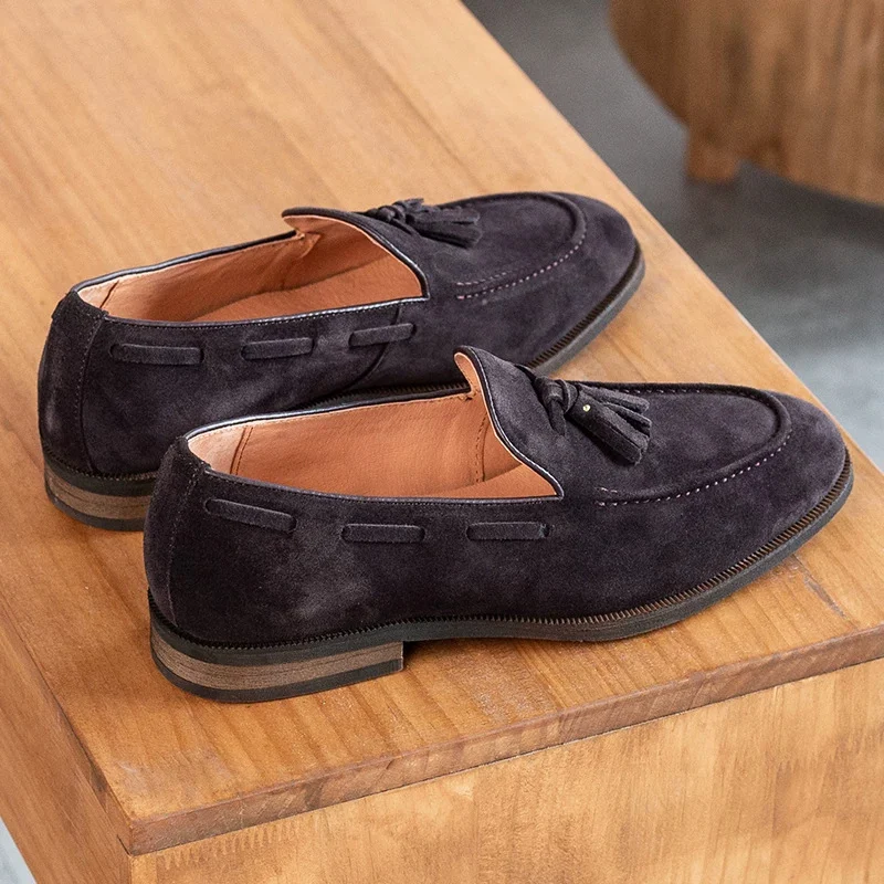 Mens Slip-on Leather Shoes Loafers For Commuting - Image 4