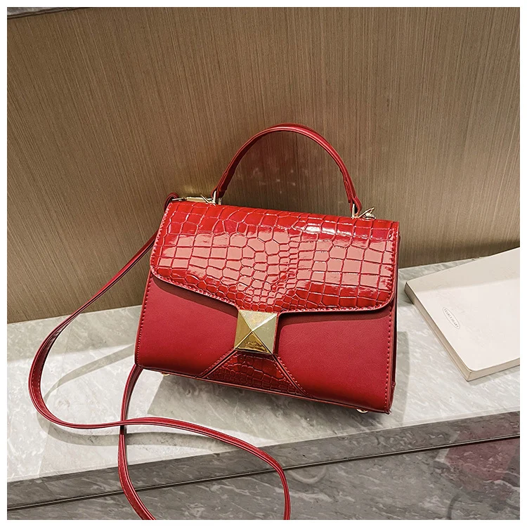 Mining Stone Pattern Stitching Square Pouch Women's Classic All-match Niche Shoulder Bag - Image 5