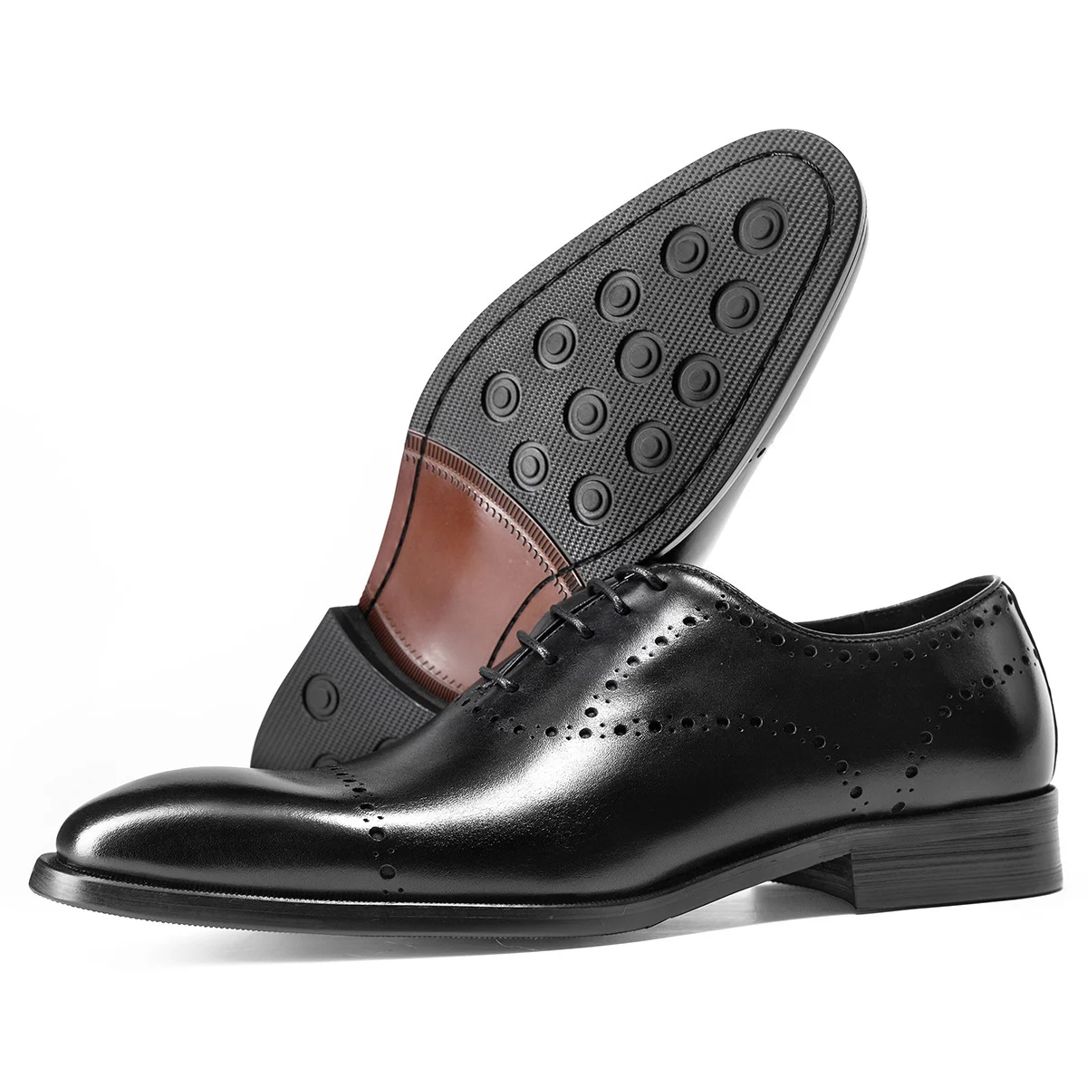 Cowhide British Style Brock Oxford Shoes Men - Image 2