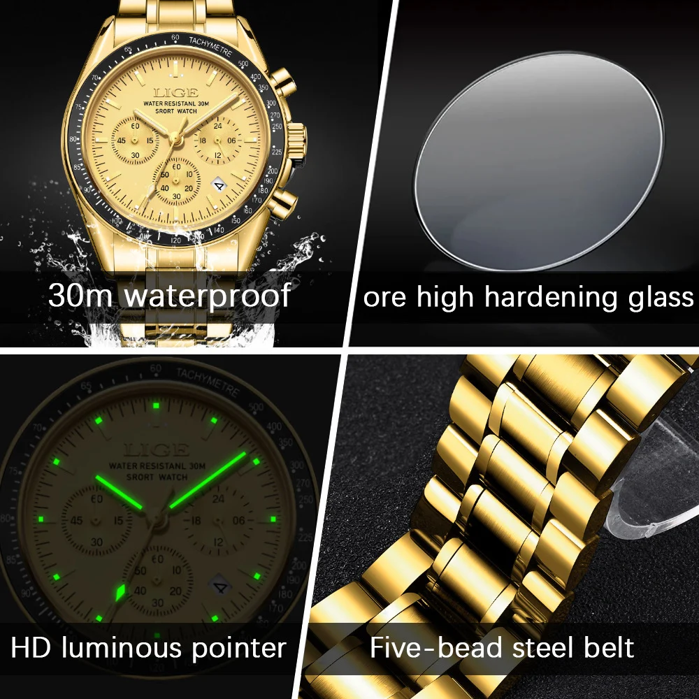 Mens Multifunctional Waterproof Calendar Luminous Quartz Watch - Image 2
