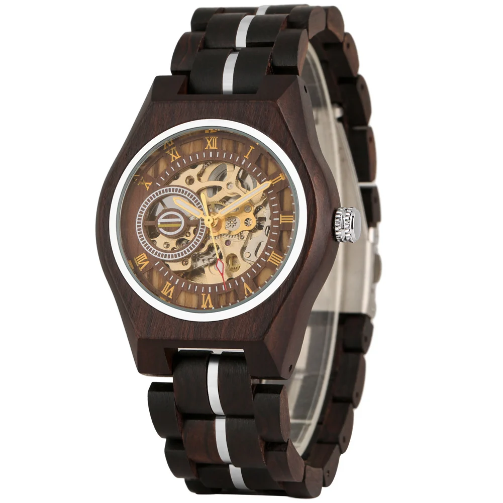 Openwork Roman Dial Automatic Mechanical Mens Watch - Image 4