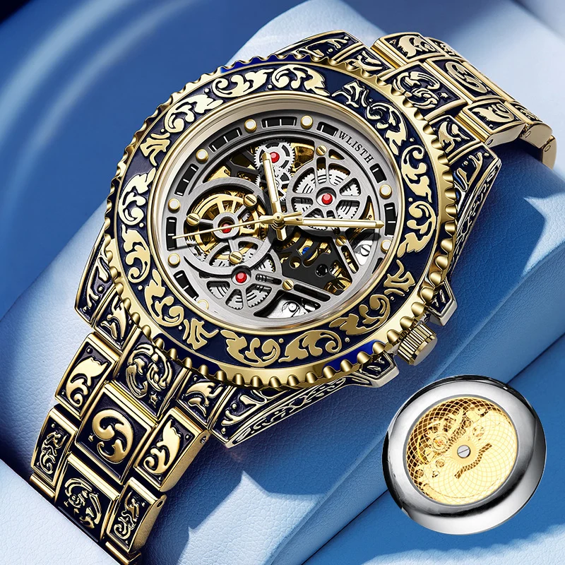 New Stylish Luminous Mens Fully Automatic Mechanical Watch A Trendy Vintage Timepiece