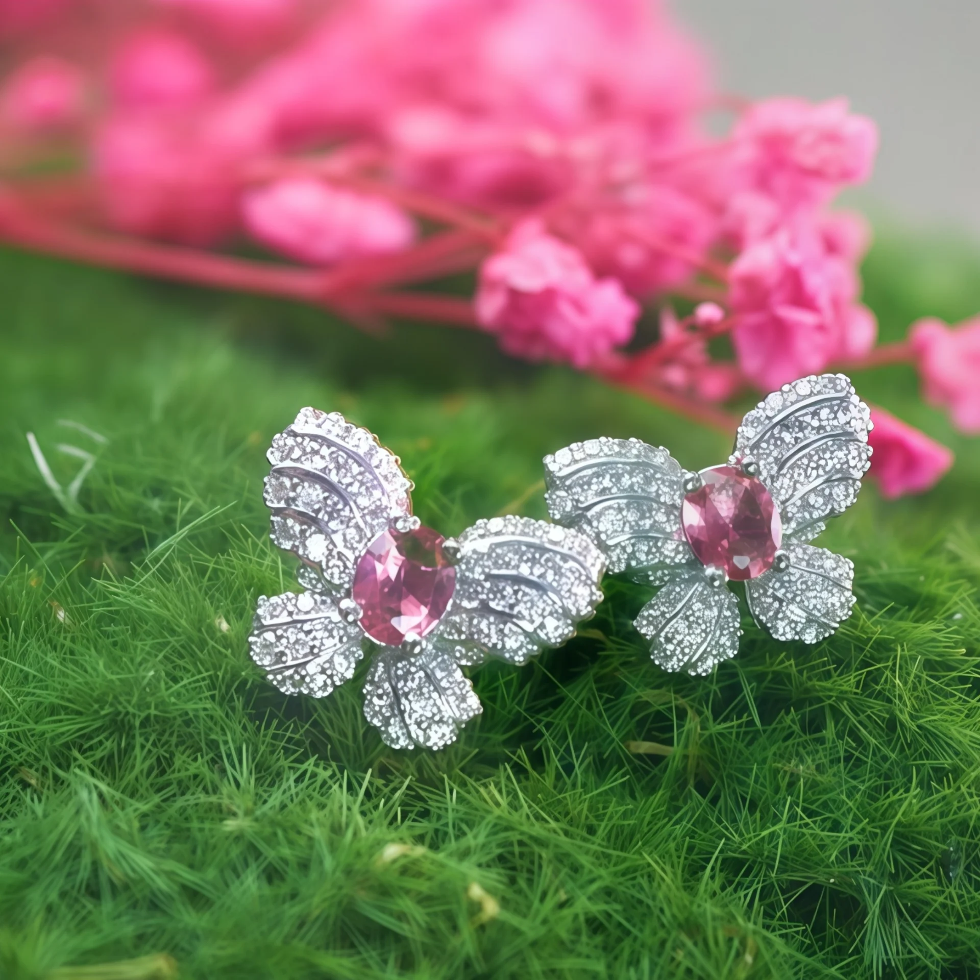 Crystal Butterfly Stud Earrings - Image 7