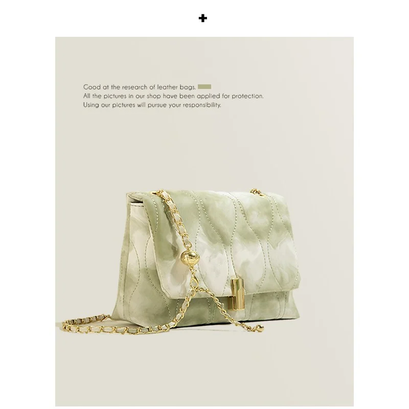 Texture Chain Crossbody Shoulder Small Square Bag - Image 4