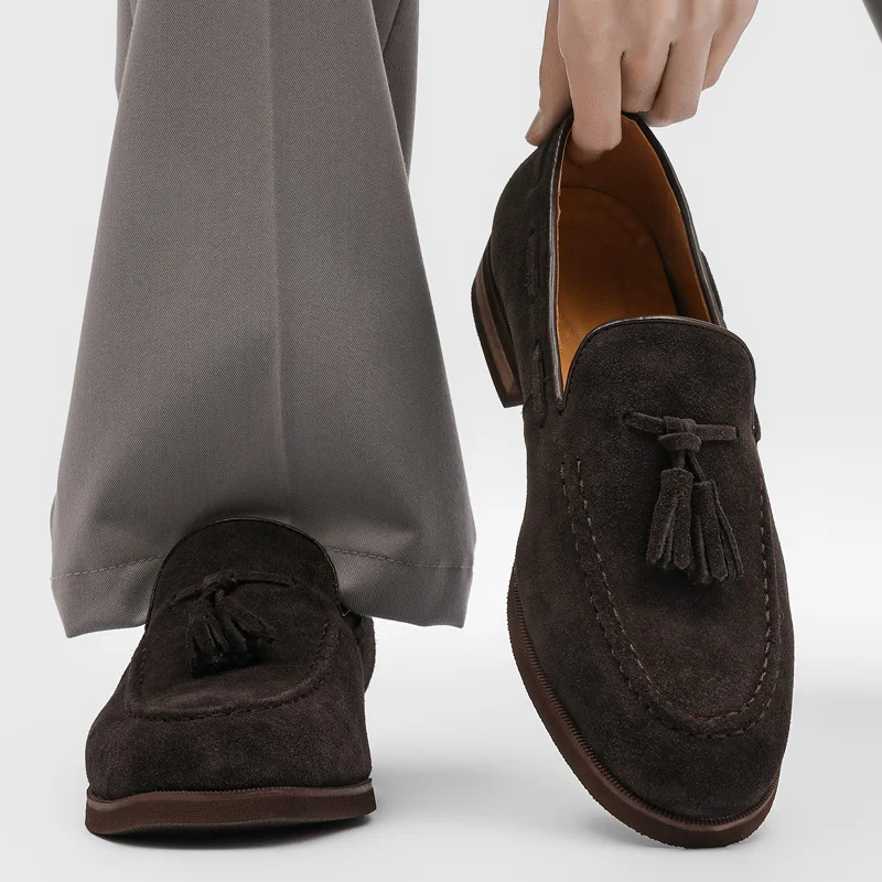 Mens Slip-on Leather Shoes Loafers For Commuting - Image 5