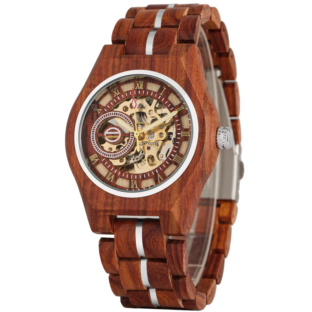 Openwork Roman Dial Automatic Mechanical Mens Watch - Image 5